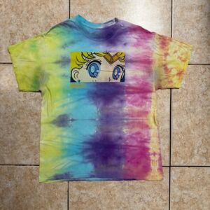 Sailor Moon‎ Tie Dye T-Shirt Anime Graphic Tee Colorful Cartoon Top